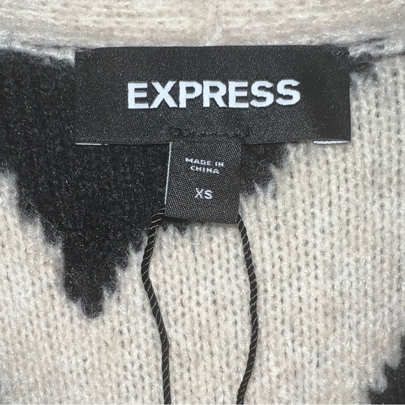 Express zebra long sweater duster cardigan size xsmall - Picture 8 of 10